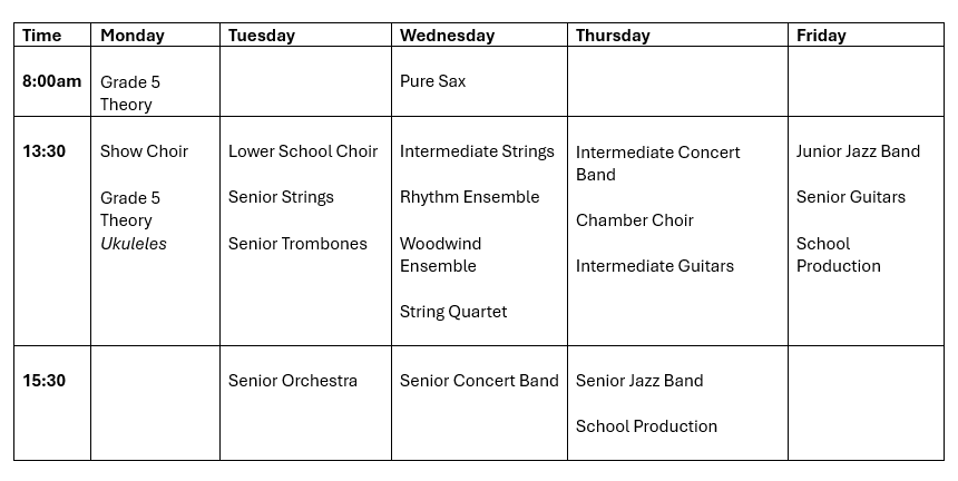 Ensemble timetable 2025 to 2026 Ensemble timetable 2025 to 2026